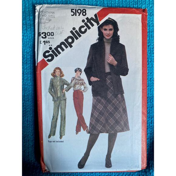 Simplicity Sewing pattern 5198 Suit skirt blazer pants - Picture 1 of 5
